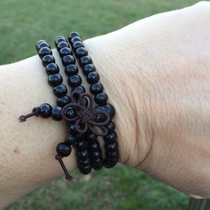 Mala Meditation prayer 108 wooden beads bracelet